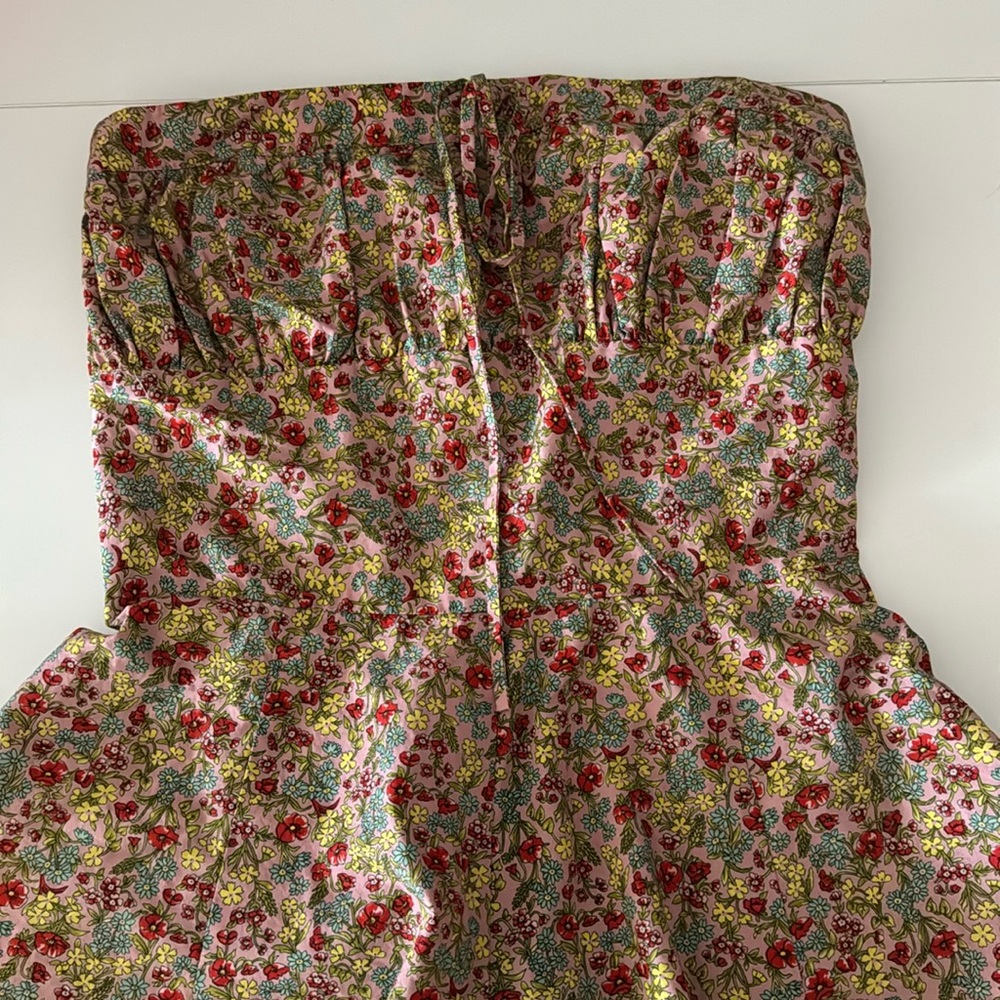Vintage Betsey Johnson Floral Strapless Dress